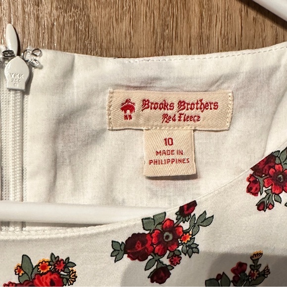 Brooks Brothers White & Red Floral Fit and Flare Dress Size 10 - Picture 4 of 7